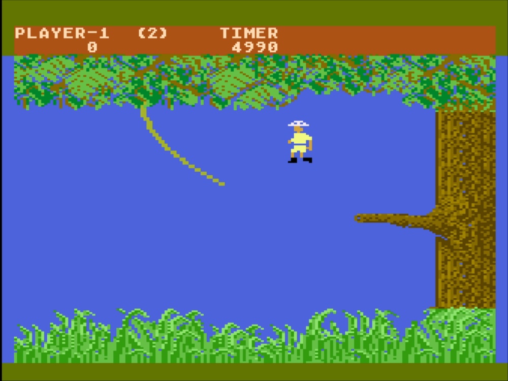 Gameplay of Jungle Hunt for Atari 8 Bit